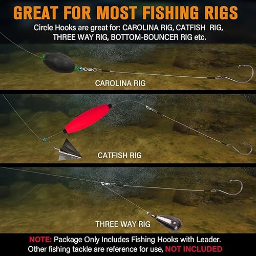 Miniatura 4 de Dovesun Ganchos circulares de pesca de agua salada de agua dulce ganchos de bagre 20 40 60 80 100 30 unids20 piezas ganchos circulares