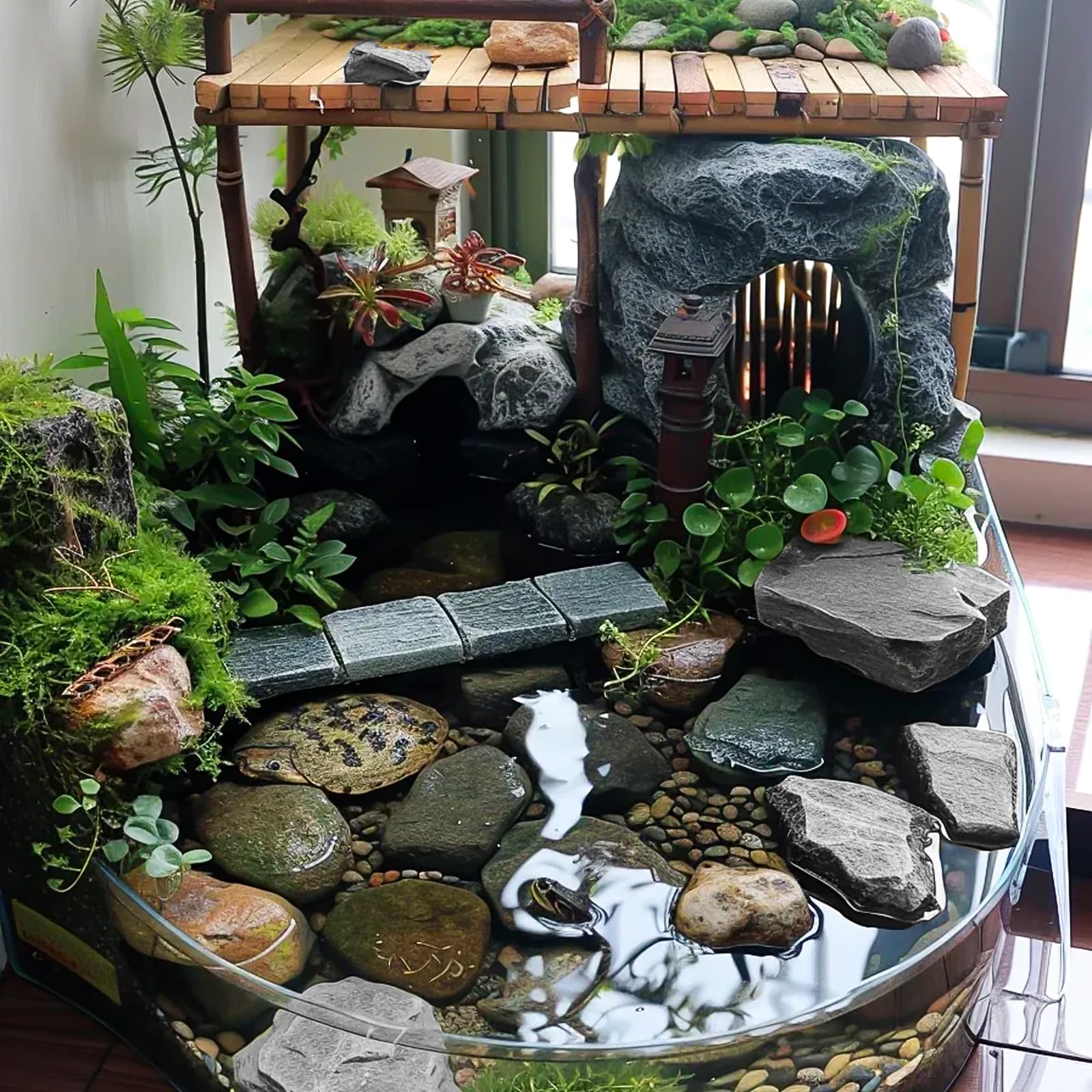 Pierres d'aquarium Mini Paysage Naturelles Seiryu Stone 3cm à 6 cm Mini Paysage 1 Kg Pierres Aquarium Décor Paysage Paludarium Habitat Amphibien
