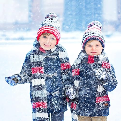 Miniatura 5 de SATINIOR - 2 pares de guantes impermeables para niños, guantes de nieve cálidos para invierno, de esquí, para niños y niñas, resistentes al viento