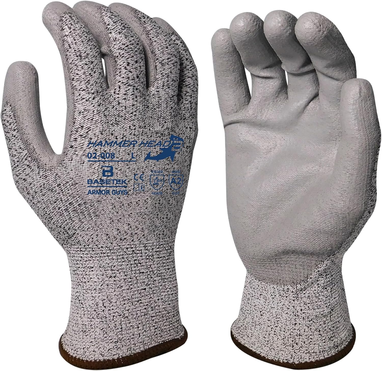 Armor Guys Hammer Head 3 Basetek Protective Work Gloves - Women and Mens Work Gloves with HDPE A3 Basetek Liner - XL, 12/pair