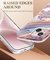 Vista 3 de GVIEWIN Funda de mármol para iPhone 13, con protector de pantalla y protector de lente de cámara