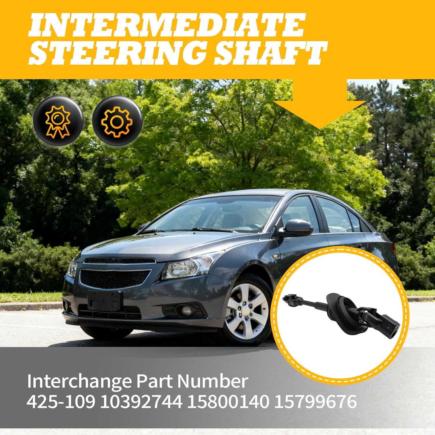 Intermediate Steering Shaft Assembly Column 425-109 Compatible with Cobalt 2005-2010 Ion 2003-2007 G5 2007-2010 Pursuit 2005-2006 10392744 15800140 15799676