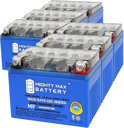 Mighty Max Battery YTX4L-BSGEL 12V 3AH GEL Replacement Battery compatible with Power Sonic CB4L - 6 Pack