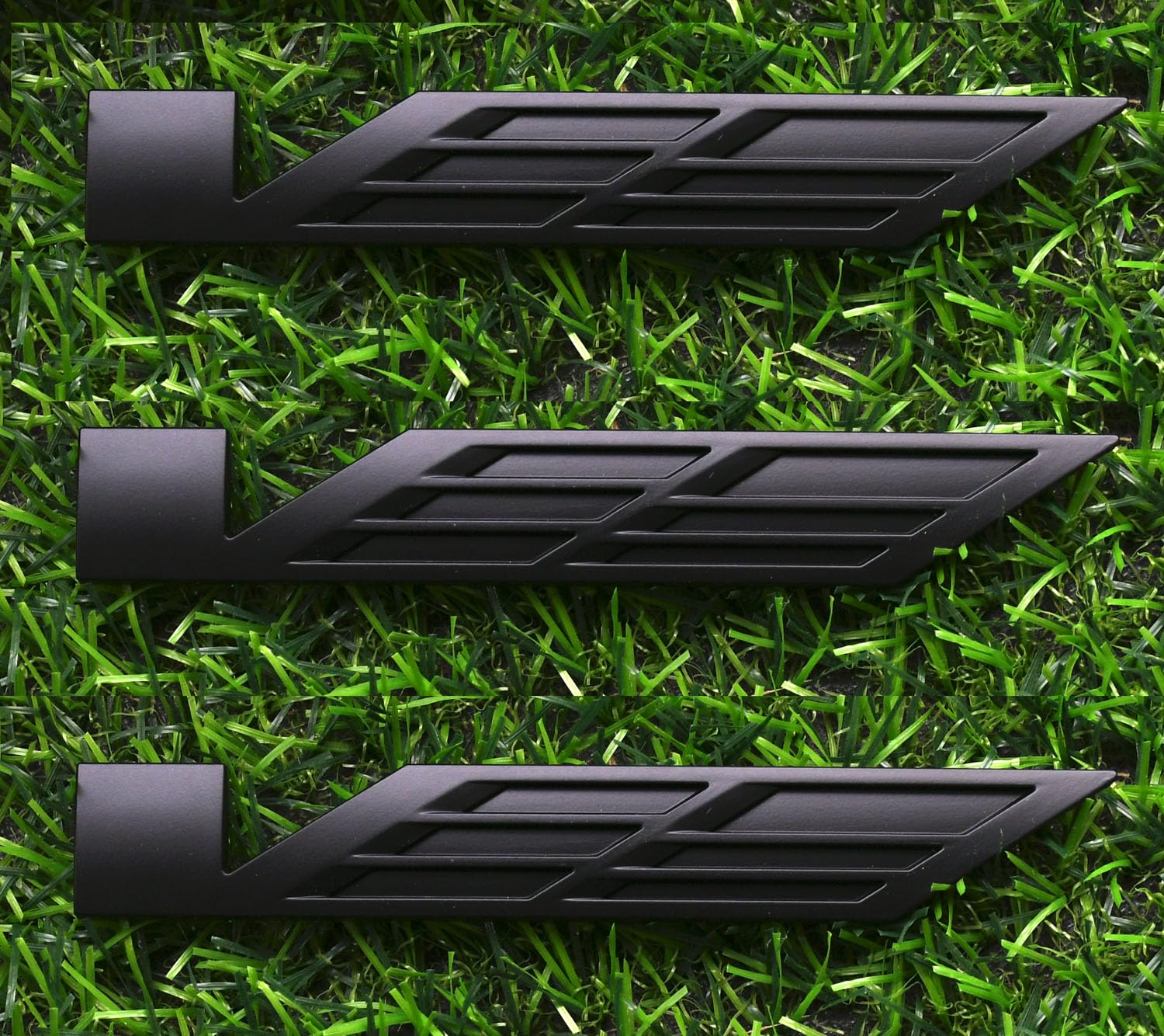 Photo 1 of 3pcs Black V Car Body Trunk Lid Sticker 3D Badge Emblem Compatible with ATS CTS SRX XTS (Matte Black)