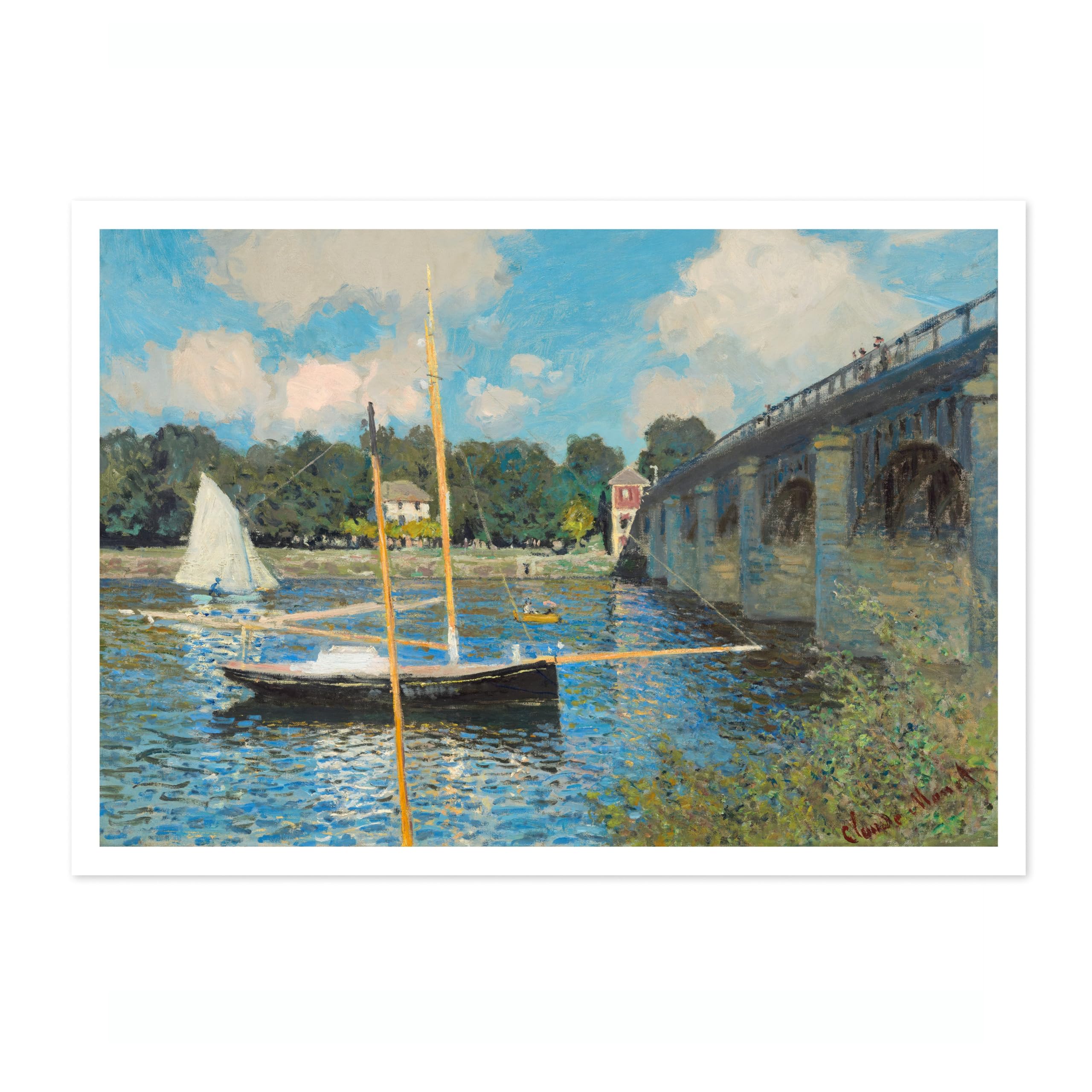 The Bridge At Argenteuil Claude Monet Art Print, Classic Art Painting Poster, Impressionism Art Exhibition Modern Wall Art, Minimalist Home Decor Picture Artwork, A1 (Print Only) - 84.1x59.4cm