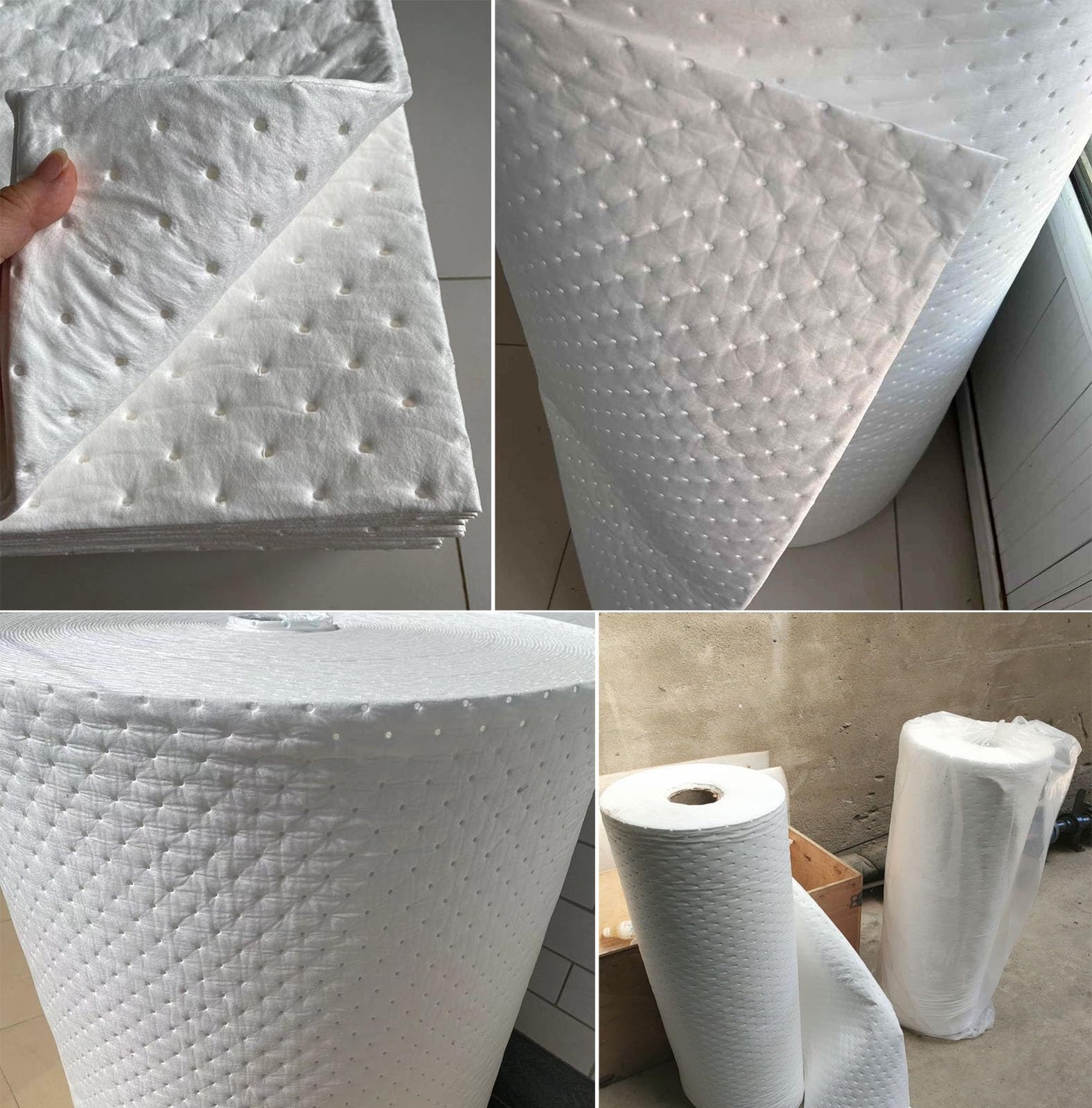 ERRULAN Ölabsorbierende Mattenrolle, Ölbindemittel-Baumwolle, industrielle Ölbindematte aus zur Absorption von Ölen und Kraftstoffen(W 0.5m/19.7in,H 30m/1181in/98.4ft)