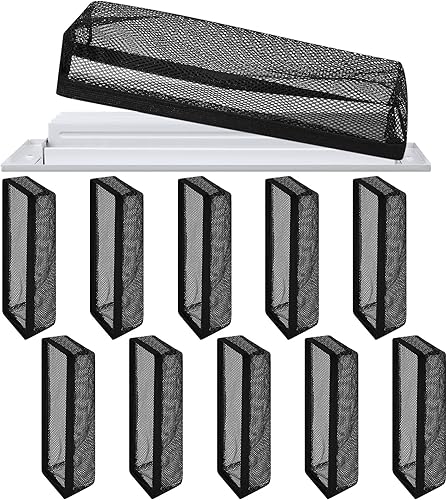 Zonon 12 piezas de 2 x 12 pulgadas, cubierta de trampa para registro de piso, pantalla de ventilación para ventilación del hogar, banda elástica,