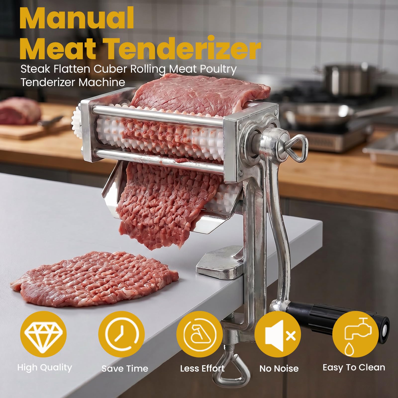Amazon.com: Manual Meat Tenderizer Cuber, Heavy Duty Steak Flatten