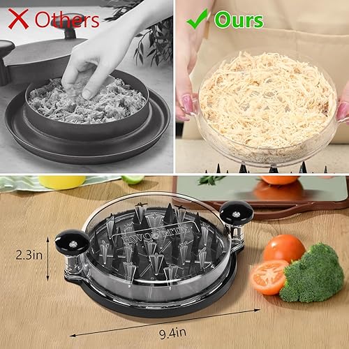 Miniatura 4 de Trituradora de pollo mejorada, trituradora de pechuga de pollo visible, herramienta giratoria con placa extraíble, máquina trituradora de carne con