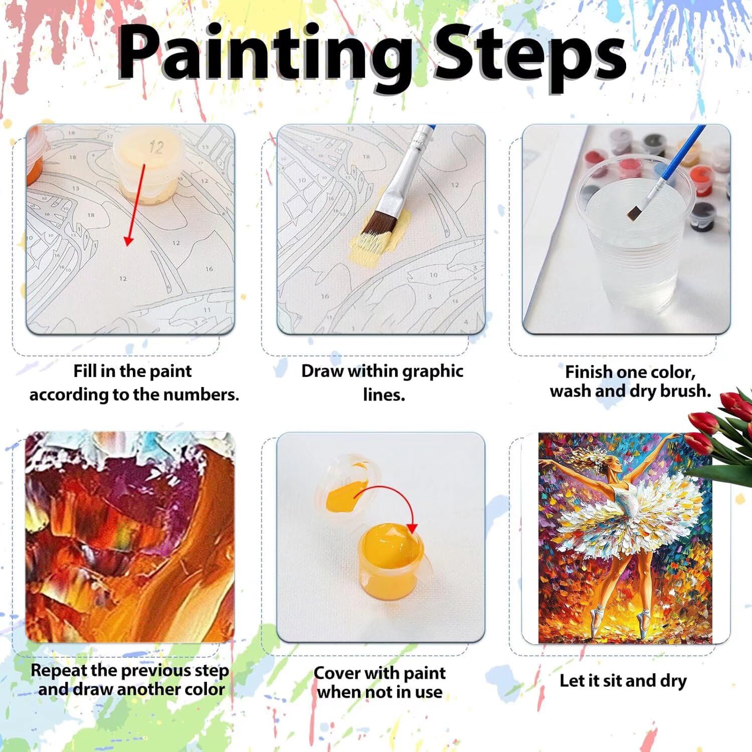 Pintar por Numeros Adultos pintar por numeros niños manualidades niños 10 años, DIY Pintar por Números de Pincel y Pintura acrílica Decoraciones para el Hogar Manualidades, sin Marco 60x80cm C-4