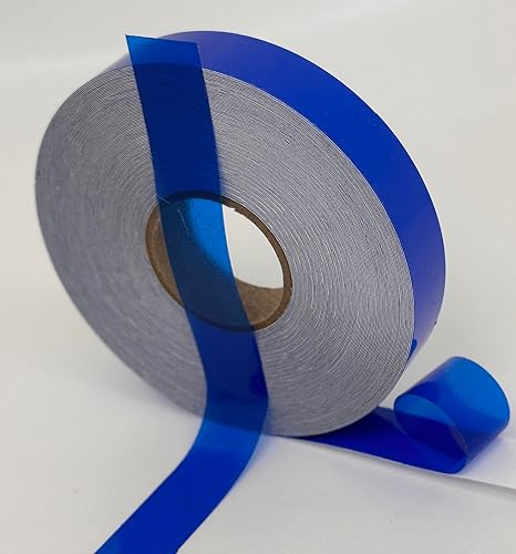 Paper Street Plastics Cinta Transparente de Color con Adhesivo Pegajoso (Azul Real, 12 pulgada x 50 pies)