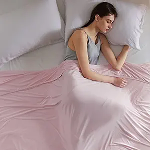 Bedsure Pink Cooling Blanket King Size for Hot Sleepers - Summer Cold Blanket for King Size Bed with Rayon Derived from Bamboo, Ice Cool Cold Arc-Chill Thin Summer Bedding Essentials, 108x90