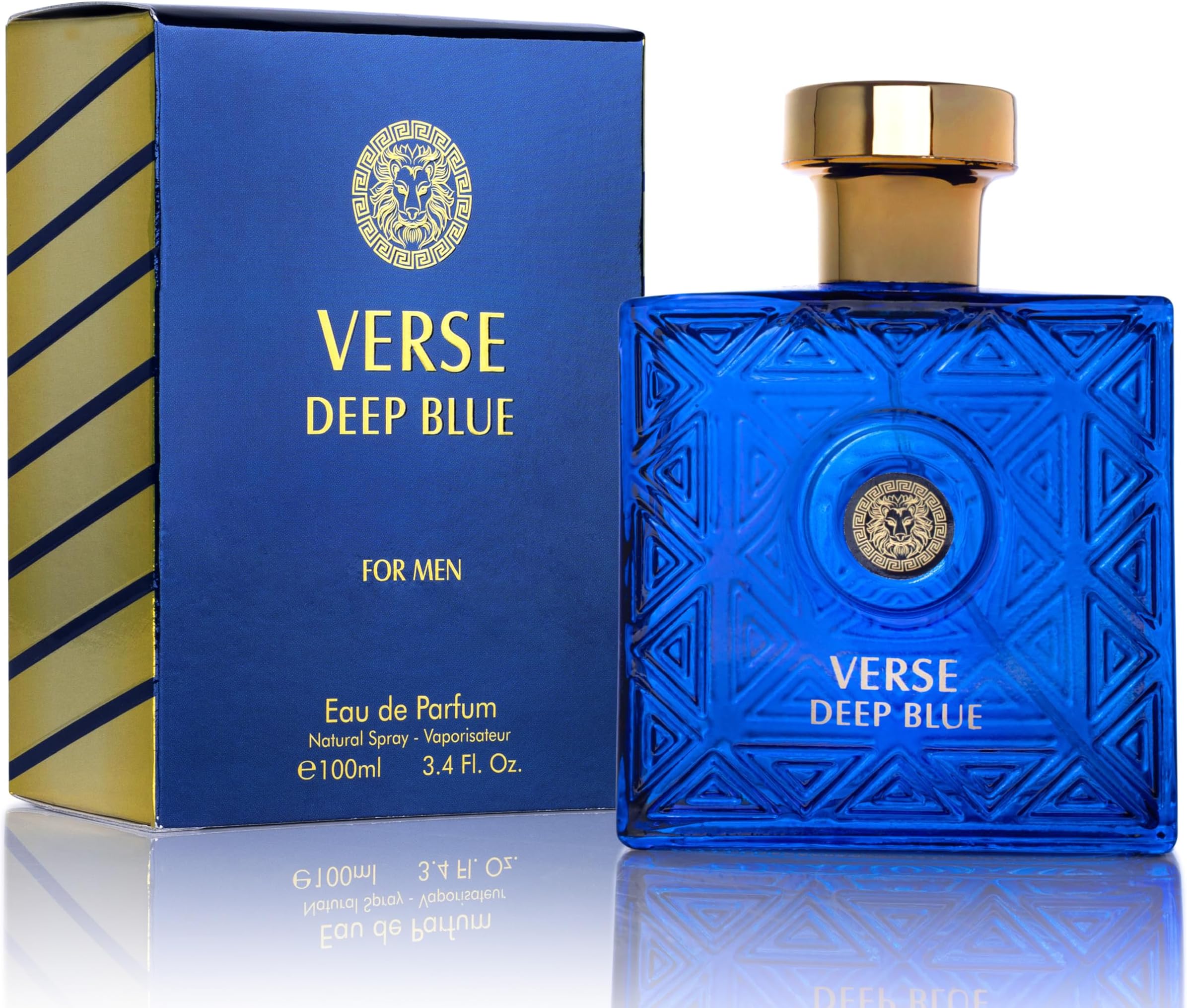 Verse Deep Blue, Eau de Parfum Spray Perfume, Fragrance For Men- Daywear, Casual Daily Cologne 3.4 Oz Bottle- Ideal EDP Beauty Gift for Birthday, Anniversary