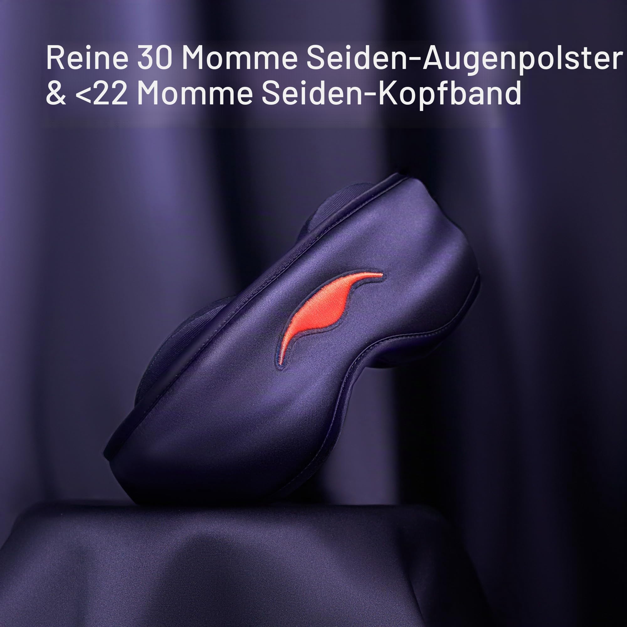 Manta Silk Schlafmaske - luxuriöse, atmungsaktive Seide, sanft zu Haut und Haaren, verstellbarer Riemen, konische Passform