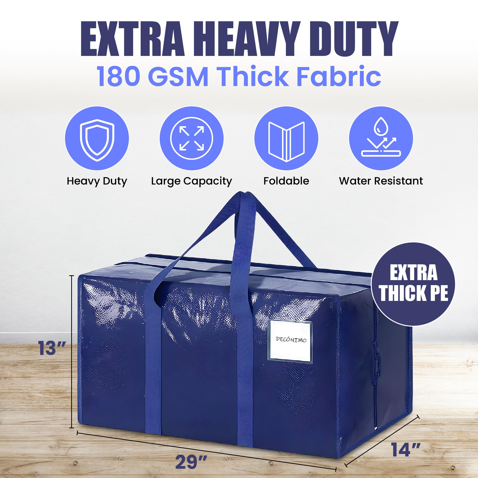 Grands Sacs De Déménagement Extra Robustes 88 Litres Imperméables Tissu