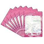 Pink 7 x 10 Stand Up Pouch Bags, 100 Pack - Clear Front & Aluminum Foil Back, Resealable and Heat Sealable Storage Bags for Food, Snacks, Coffee, Candy, and More