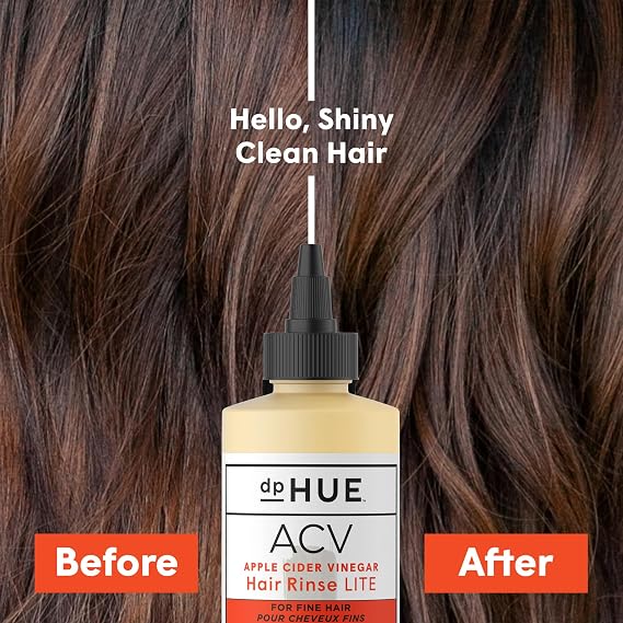 dpHUE Apple Cider Vinegar Hair Rinse Lite, 8.5 oz - Shampoo Alternative, Scalp Cleanser & Post Workout Rinse - Wont Weigh Fine Hair Down - Removes Buildup & Sweat
