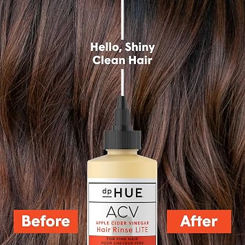 dpHUE Apple Cider Vinegar Hair Rinse Lite, 8.5 oz - Shampoo Alternative, Scalp Cleanser & Post Workout Rinse - Wont Weigh Fine Hair Down - Removes Buildup & Sweat