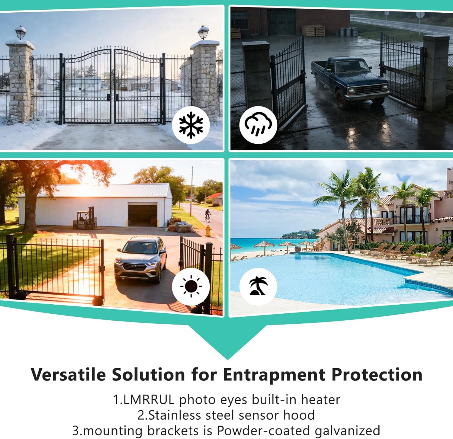 for LiftMaster LMRRUL Retro-Reflective Photo Eye and Reflector,Compatible with LiftMaster U/UL Series Gate Operators, for Model CSL24UL,CSW200UL, CSW24UL, LA400UL, LA412UL, LA500UL, RSL12UL,SL3000UL