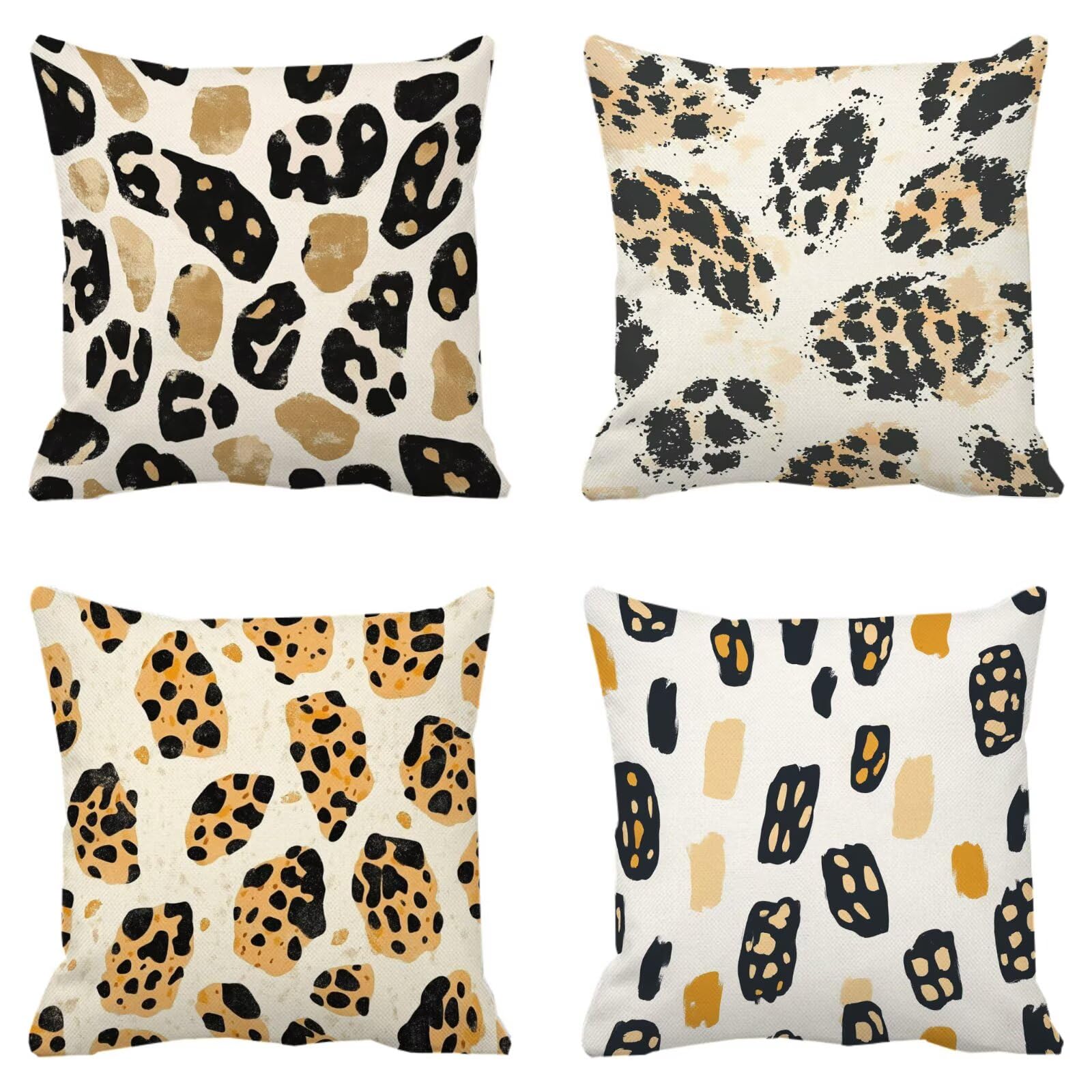 Cojines Sofa Fundas Cojines 50x50cm SúPer Suave Cojin Beige Abstracto Juego de 4, Fundas Almohada Impermeable Exterior, Interior Y Exterior Cojin Decorativos, Para JardíN SalóN Regalos NavideñOs P-401