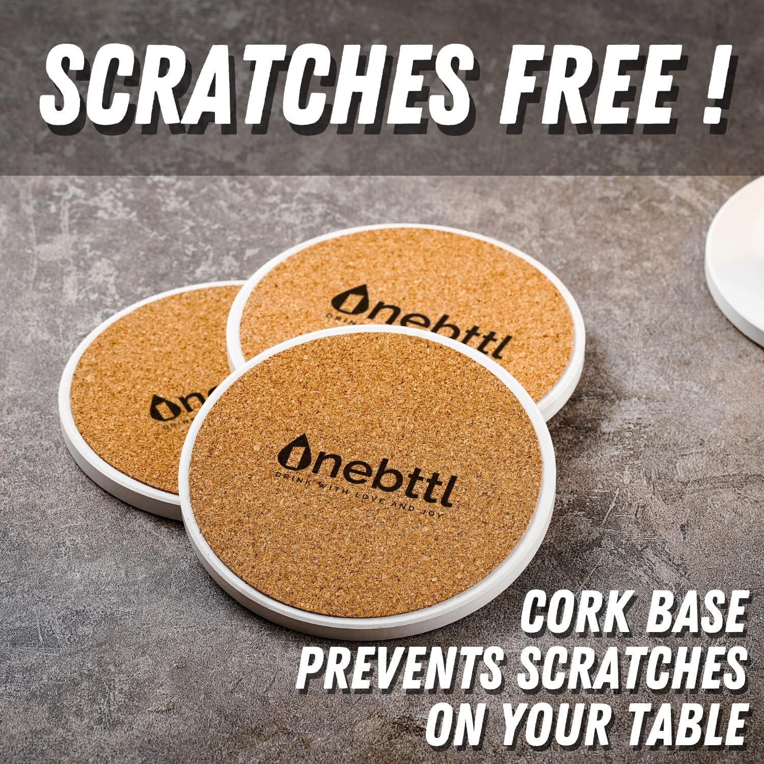 Onebttl North Carolina Gifts Coaster Souvenir, Travel Homesick Gifts, Home Decor for Women, Moving, Housewarming, Set of 6, Ceramic, Absorbent with Cork Base