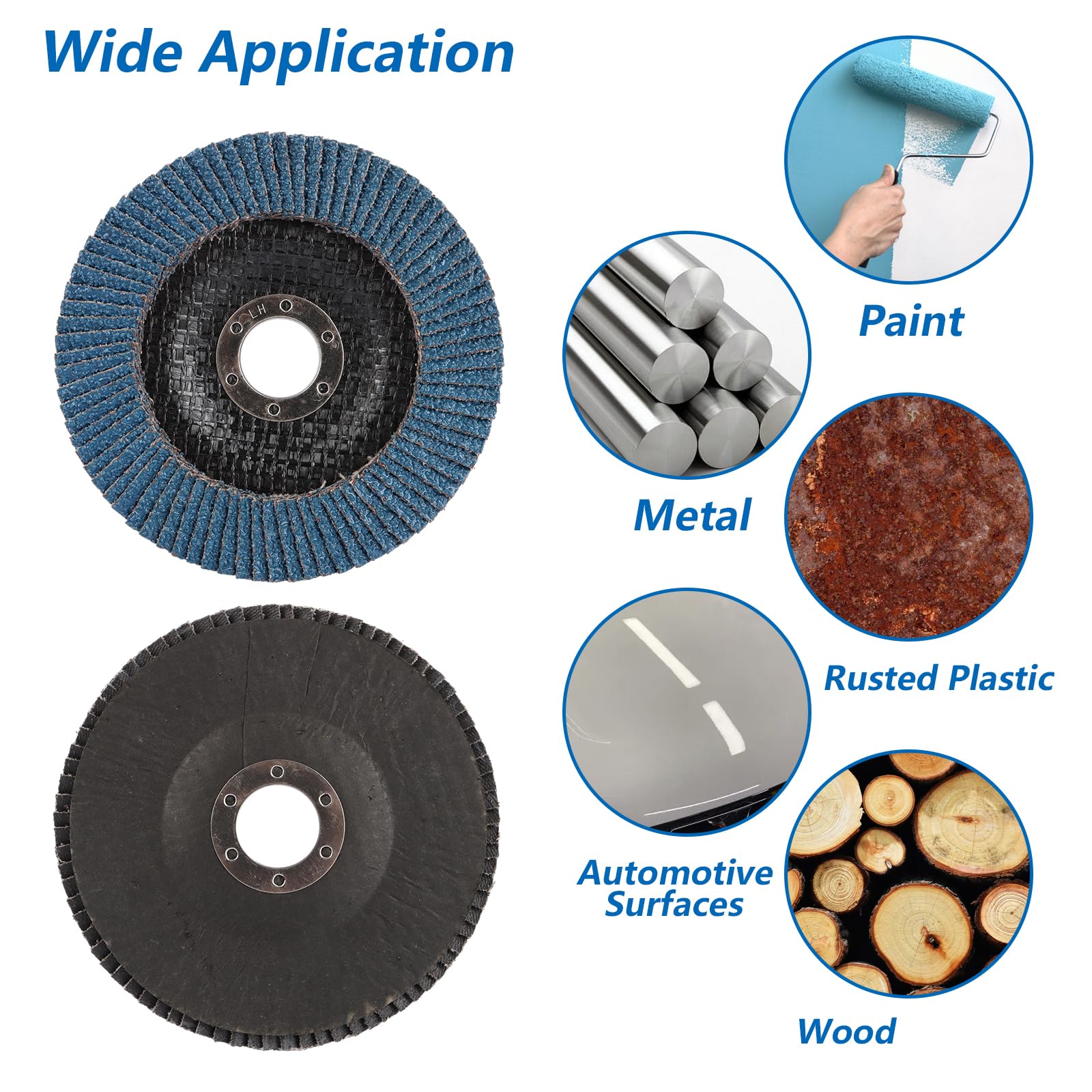 MIVIDE 15 Pcs Disques à Lamelles 125 mm Grain 40, Disques Abrasifs à Lamelles, Disque de Meulage en Acier, Disque de Décapage pour Enlever Ebavure, Polissage, Rouille, Finition