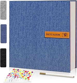 60 Pages Large Photo Album, 11x10.6 Inch Photo Album Self Adhesive for 2x3 3x5 4x6 5x7 6x8 8x10 Magnetic Scrapbook Album Sticky Pages Mother's Day Gift