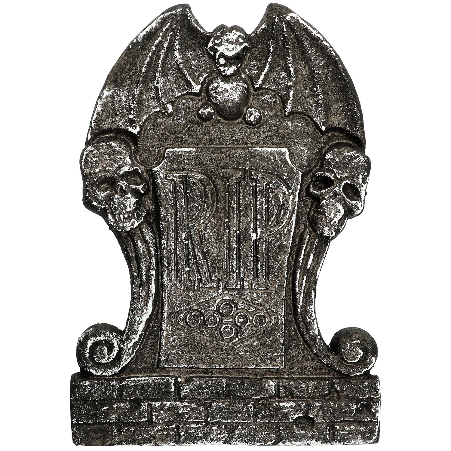Folat 23910 Dekoracyjny nagrobek "RIP 25 x 36 cm straszny horror dekoracja dekoracja nawiedzony dom i impreza Halloween, czarny