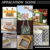 Vista 3 de PH PandaHall 4 piezas de crochet, 4 tamaños, base cuadrada de acrílico, cesta transparente, tabla de tejer para tejer, cesta de ganchillo, bolsa