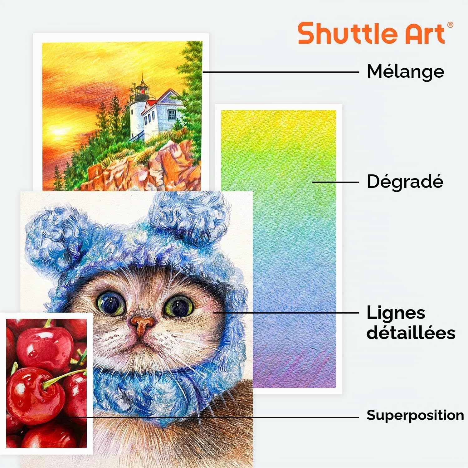 Shuttle Art 174 Crayon de Couleurs Professionnel, Boîte en Métal avec Livre de Coloriage