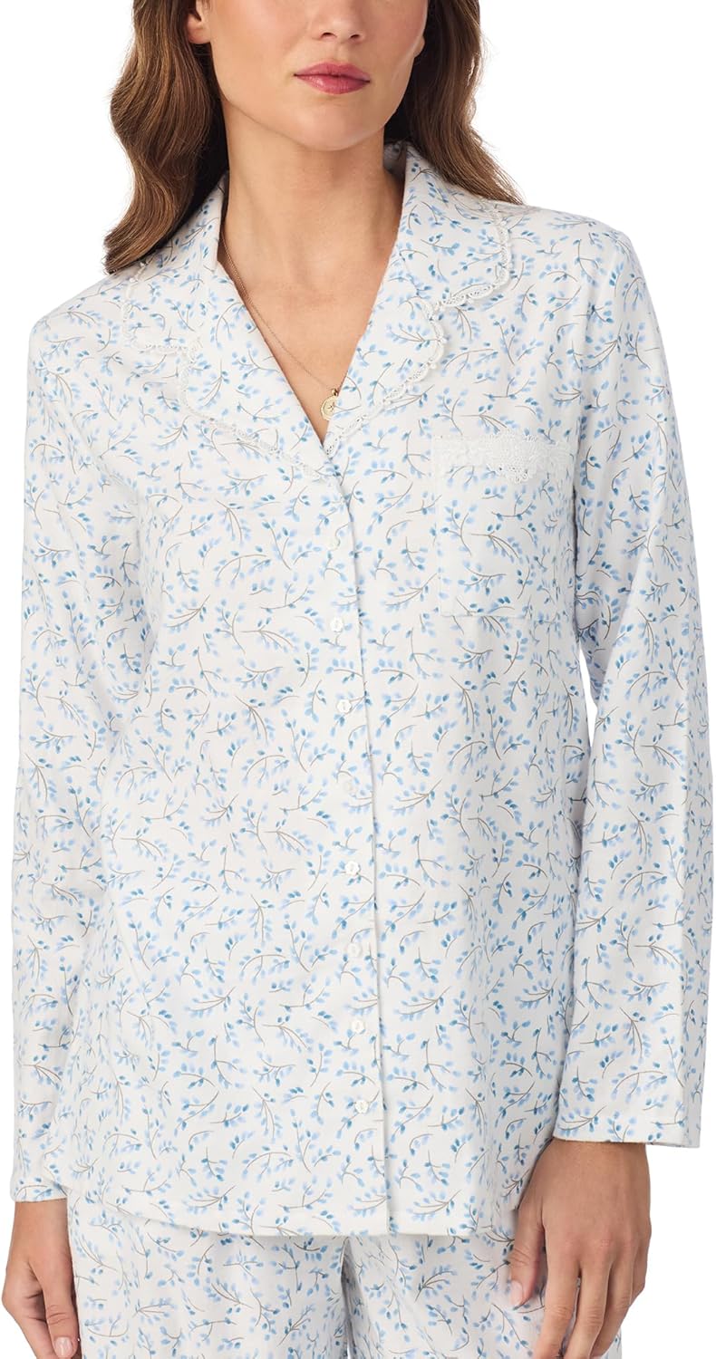 Eileen West Sleepwear & Loungewear for Women - Heritage 100% Cotton Brushed Flannel Collection - Button Down Pajama Set - Image 2