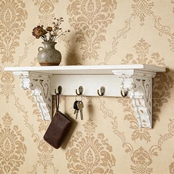 Z&Z ornamentorum Decorative Vintage Wall Shelves, 23.6 Inch Farmhouse Vintage Floating Shelves,Solid Wood Mounted Decorative Shelves for Living Room, Bedroom, Bathroom, Kitchen