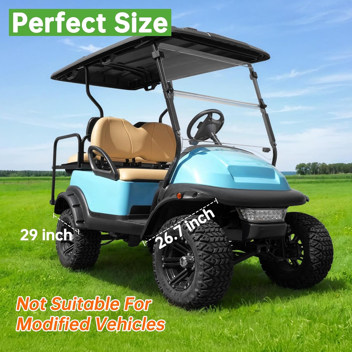 10L0L Front Rear Fender Flares for Club Car Precedent Golf Cart, with Stainless Steel Screws, Set of 4(Not Fit Modified Models)