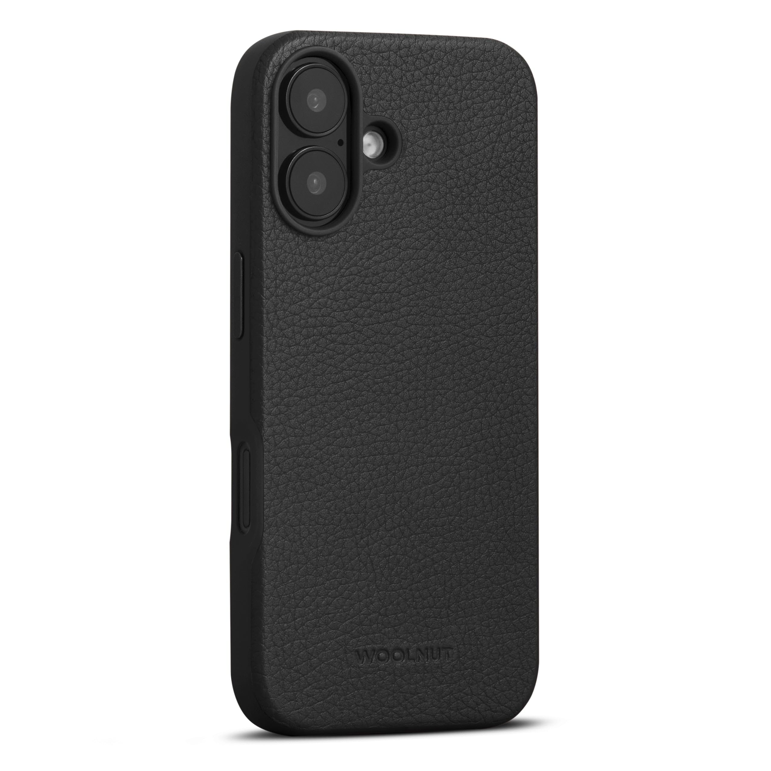 WOOLNUT Leather Case for iPhone 16, Black, Scandinavian Full-Grain Leather, Compatible with MagSafe, Slim TPU Sides - Image 3
