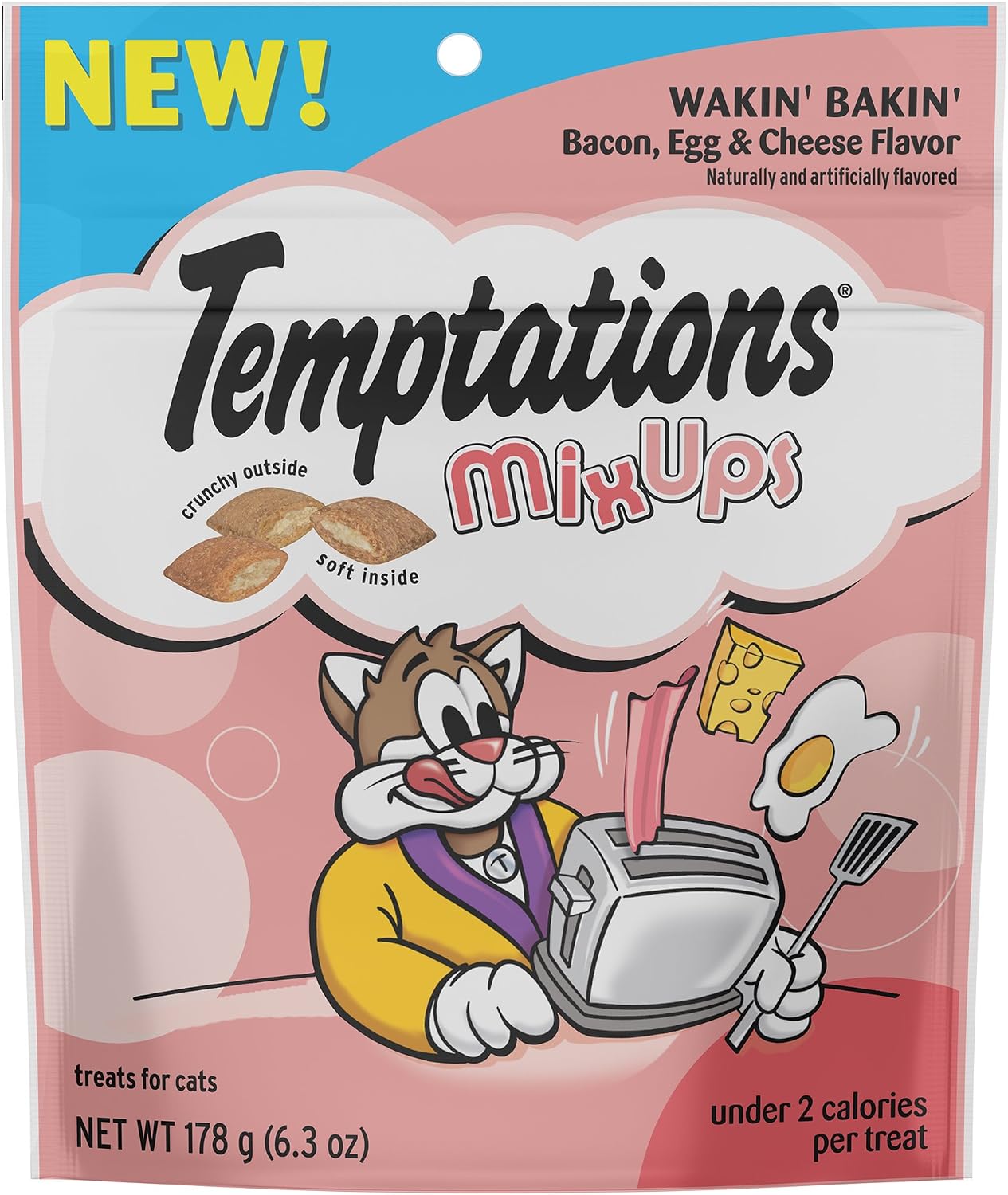 Temptations Mega Mixups Treats For Cats Wakin' Bakin' Flavor 6.3 Ounces (Pack Of 10) (Discontinued By Manufacturer)