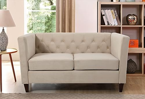 Miniatura 25 de Muebles clásicos y modernos con diseño capitoné para sala de estar, sofá universitario con relleno, cómodo sofá biplaza de terciopelo, medallón