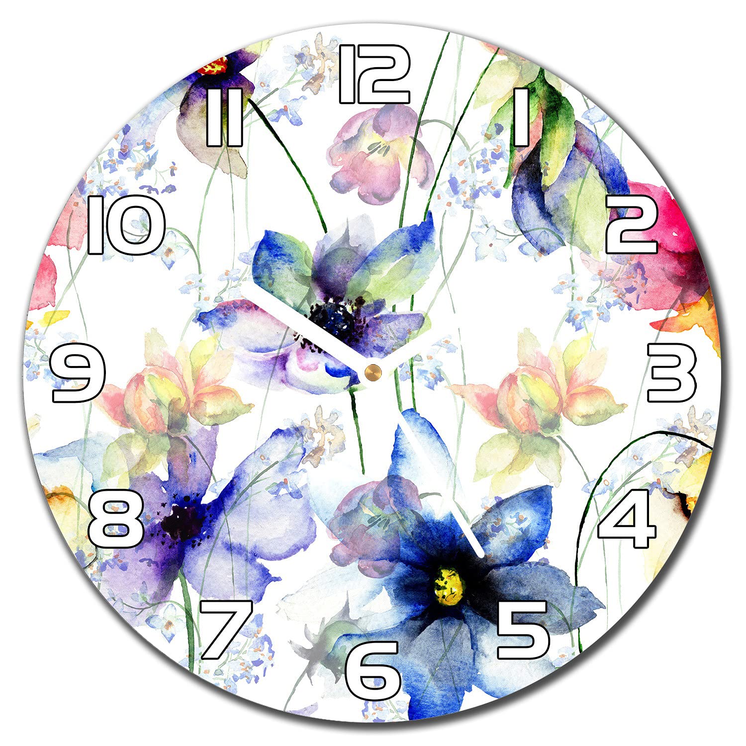 Horloge en verre silencieuse 30 cm Coloray pour une lecture claire dans le salon