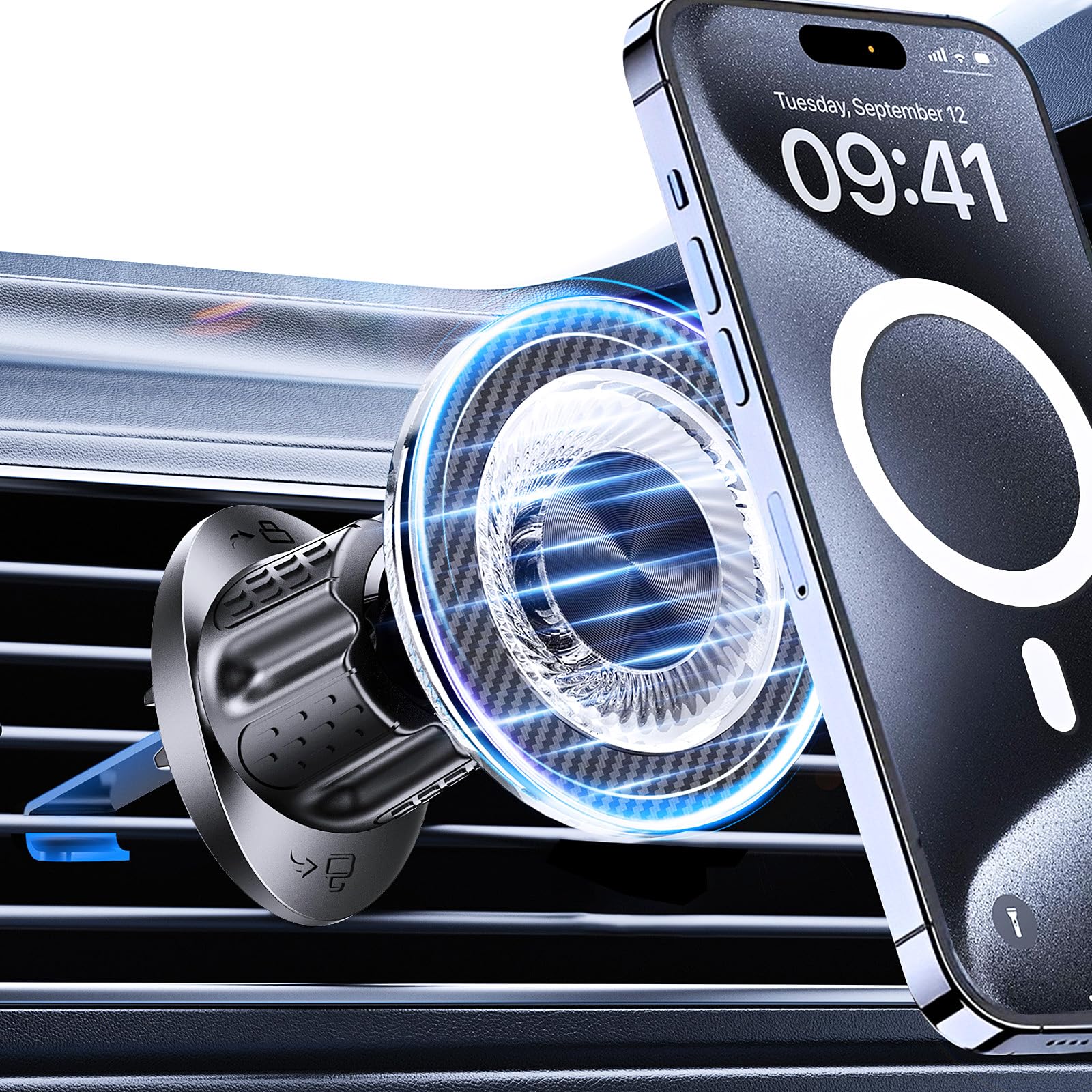 Photo 1 of Hoarahloux for MagSafe Car Mount,?22 N55 Super Magnets? Magnetic Phone Holder for Car Air Vent, Cell Phone Mount Car Accessories Compatible with iPhone 17 16 15 14 13 12 Pro Max