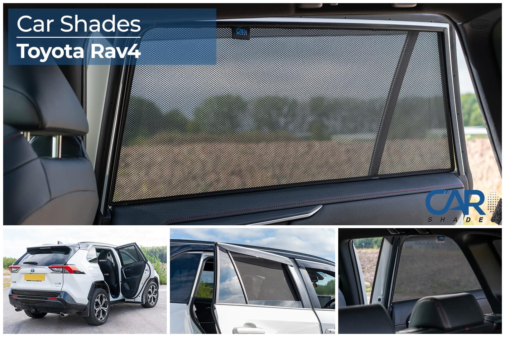 Car Shades Set (Porte Laterali Posteriori) Compatibile con Toyota RAV-4 (5th Gen) 2018- (2-Parti) Tendine Parasole su Misura