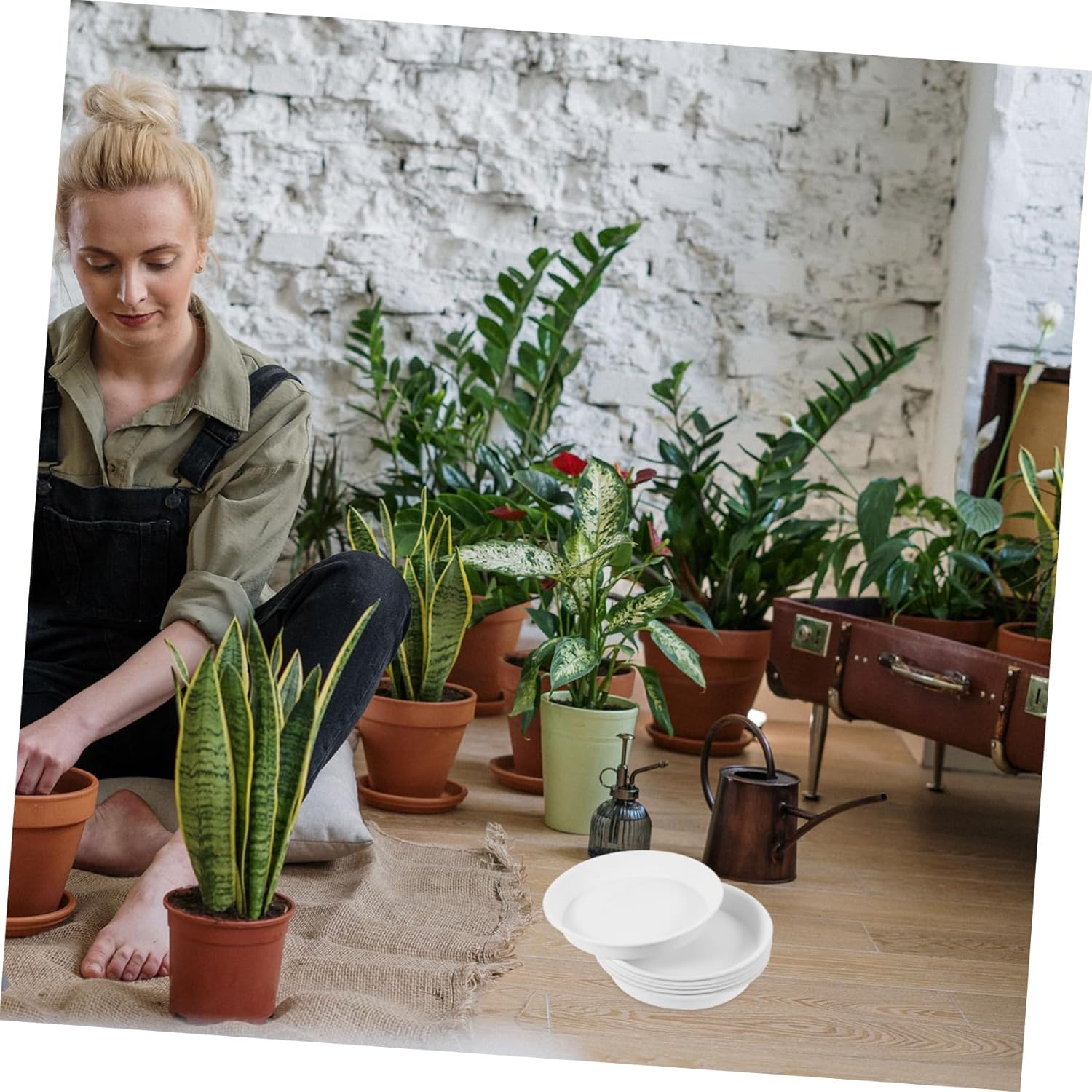 TOYANDONA 24pcs Round Plant Saucer Tray for Pots Plastic Flower Pot Drip Tray Outer Diameter for Indoor and Outdoor Use Reusable Water Catcher