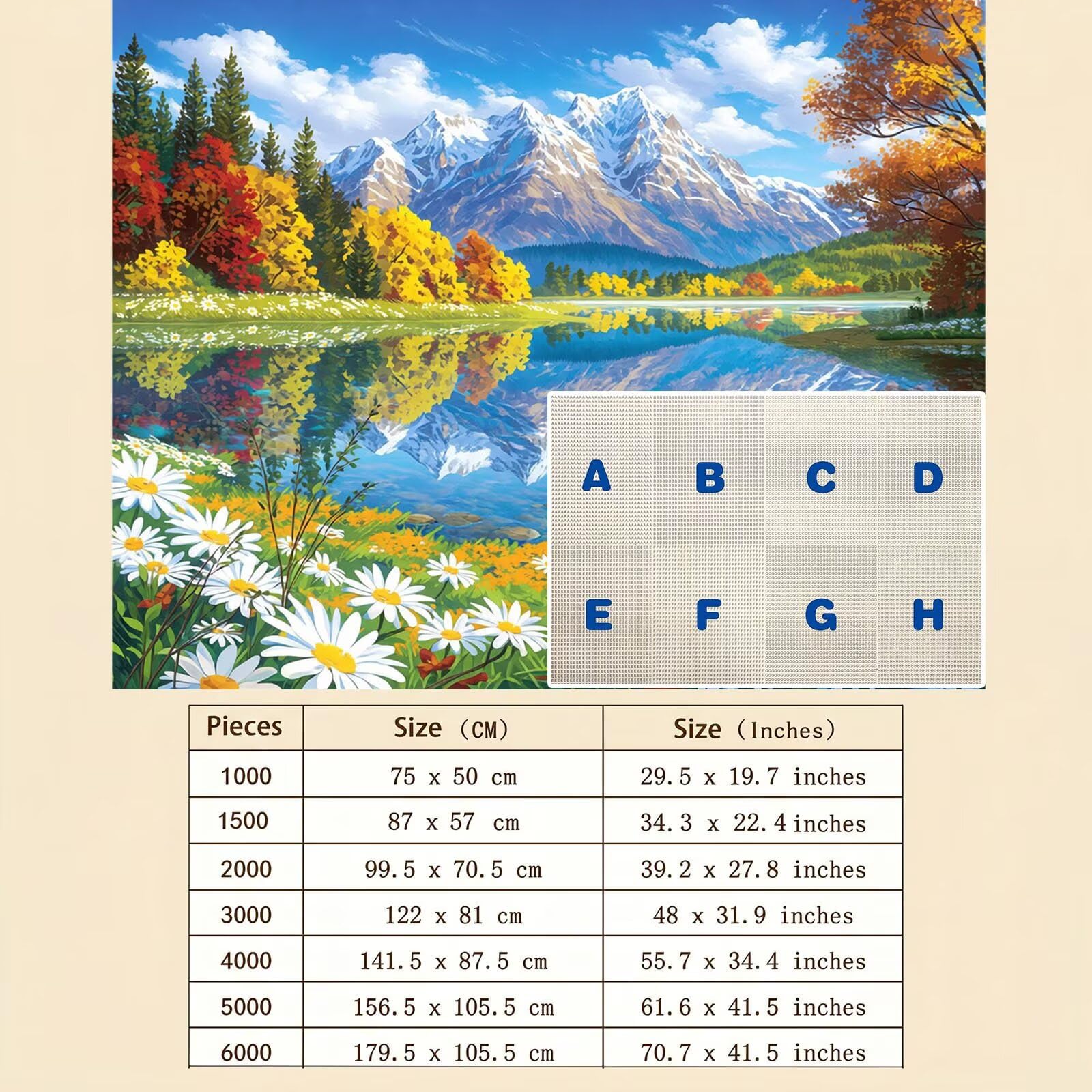 paesaggio lago Puzzle 1500 Pezzi per Adulti, Puzzle in Legno - Collezione Classica con Poster Incluso - Sfida di Concentrazione e Passatempo Antistress, Gioco Educativo per Famiglia, 87 x 57 cm f0-520
