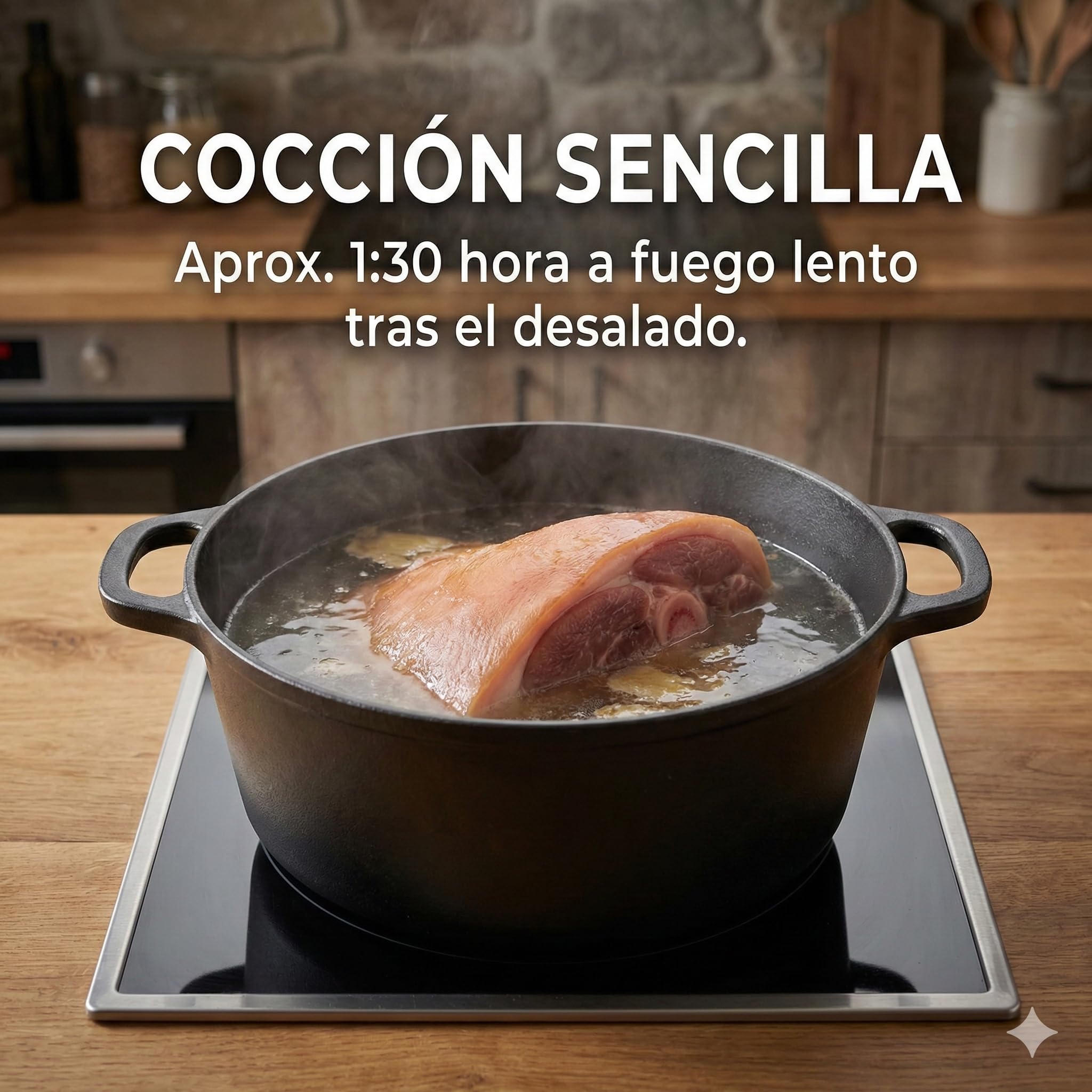 Lacón Salado de Cerdo Gallego Porción de 1 kg - Paleta Curada Tradicional para Cocido y Lacón a la Gallega, Carne Magra, Tierna y Fácil de Desalar