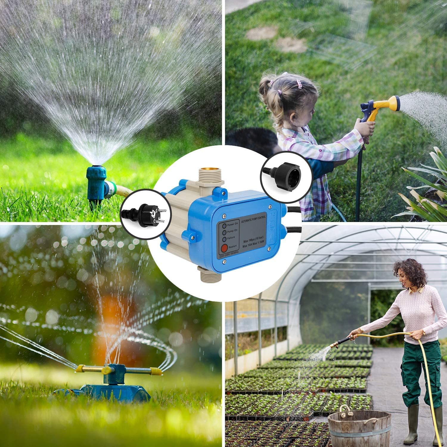 Interruttore a pressione pompa dell'acqua, 10 Bar pressostato controllo pompa impianto idrico domestico irrigazione giardino interruttore pompa