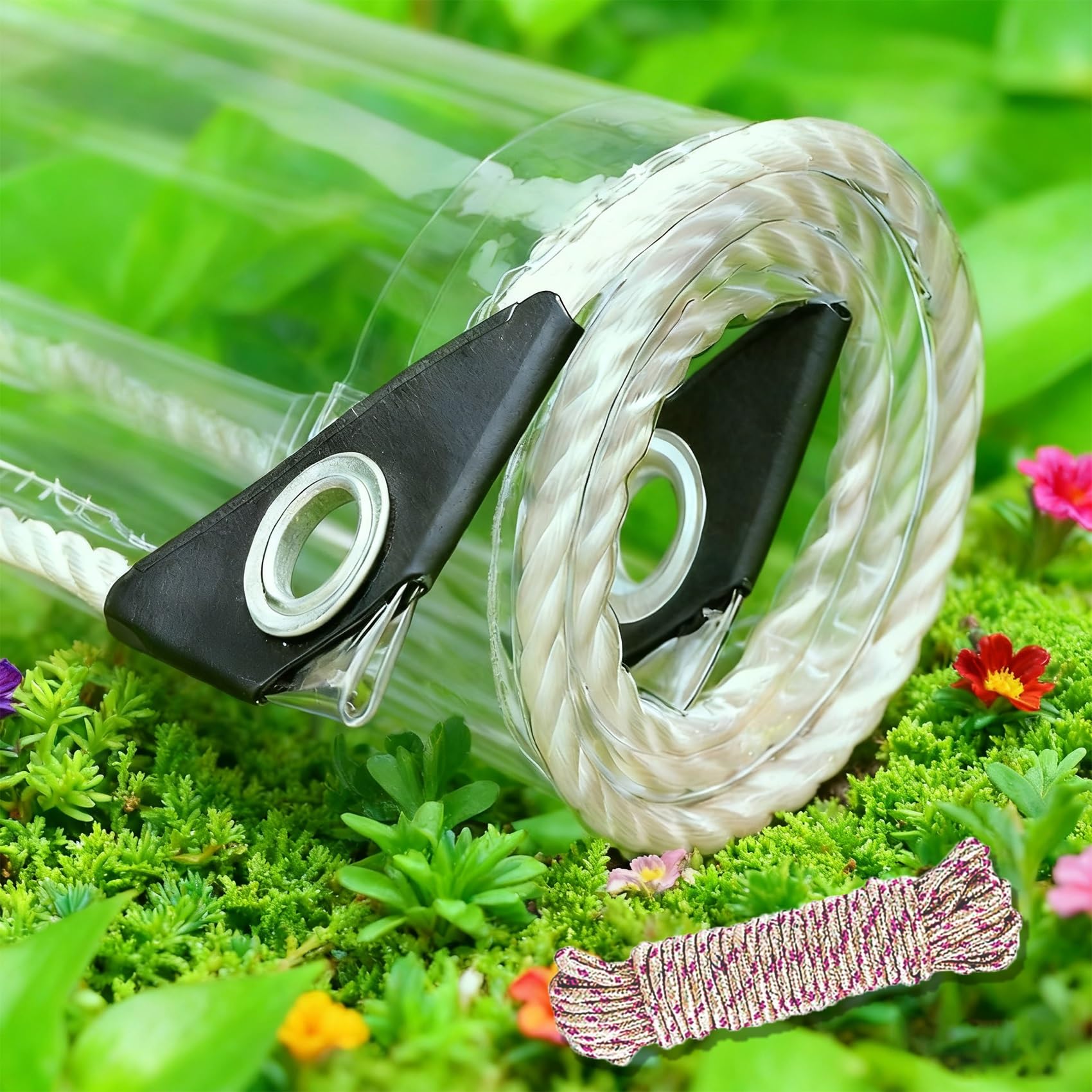 Lona para muebles de jardín con ojales que soluciona las filtraciones de agua en exterior