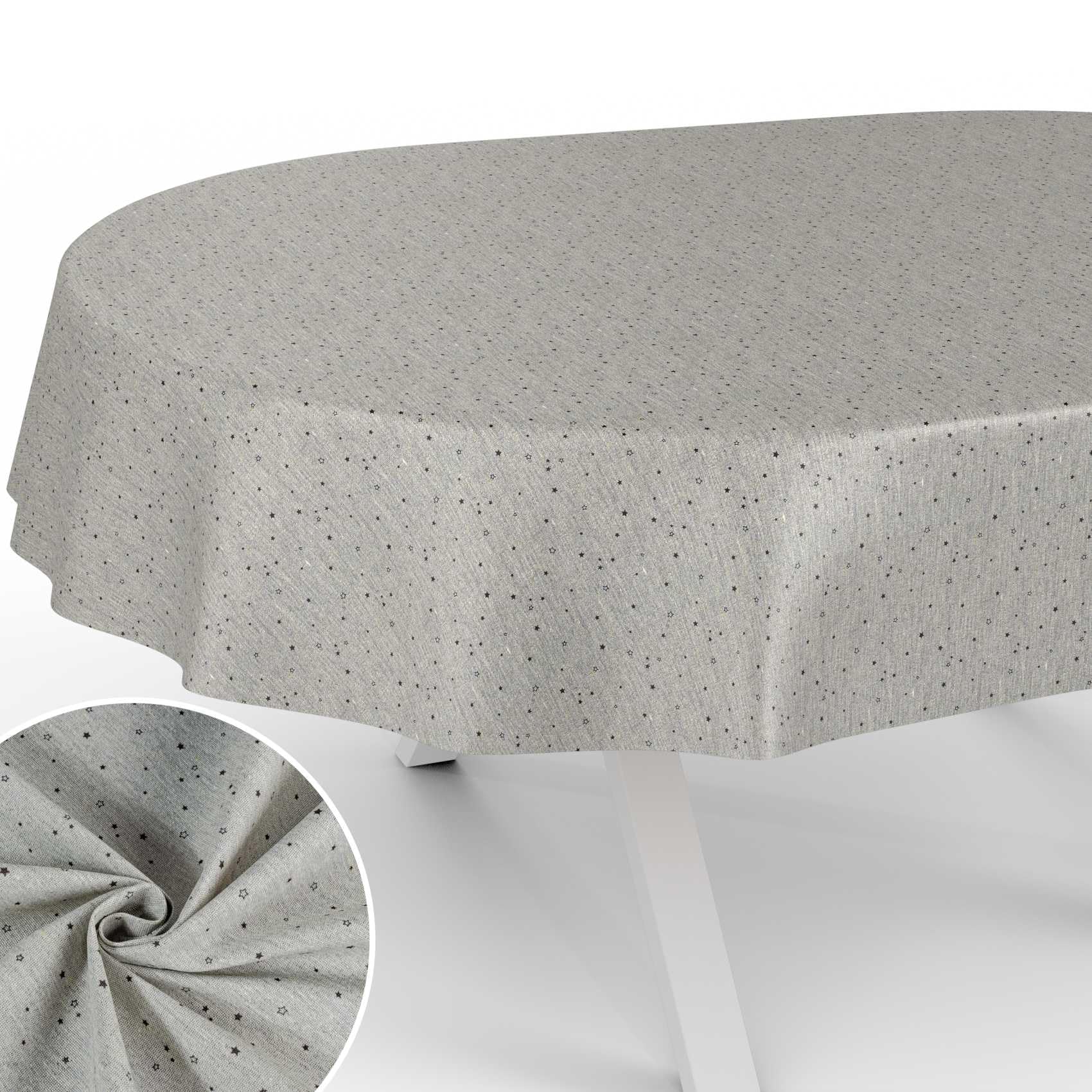 Mantel de Tela Cubre Mesa para Decoracion Mesa Comedor, Algodón y Poliéster, Lavable, Fácil de Limpiar, Redondo, Ovalado, Rectangular, Estrella, 280 x 140 cm, Borde de Corte