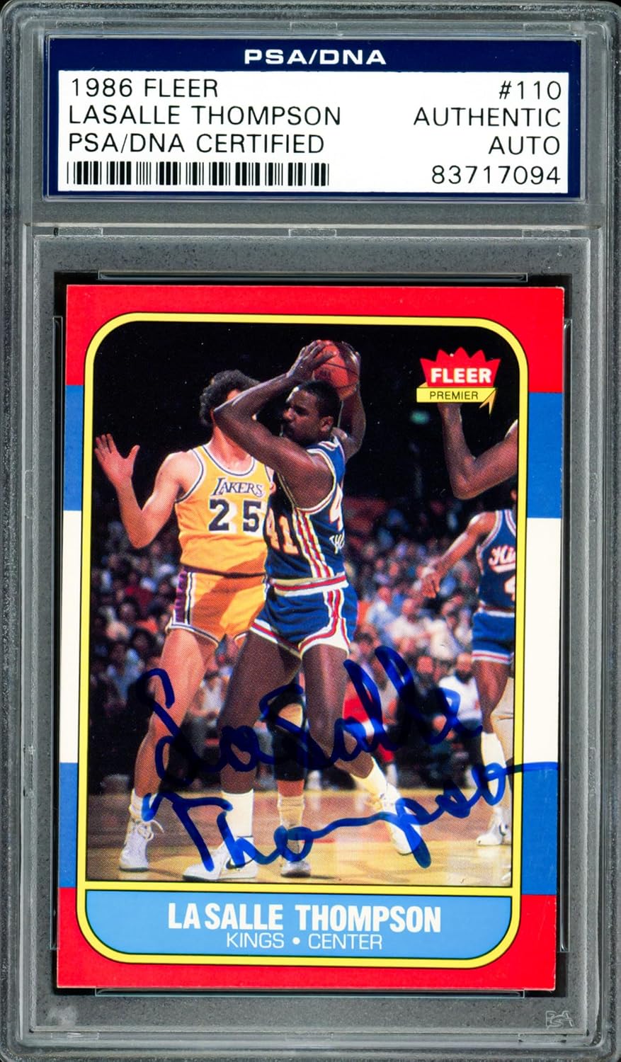 LaSalle Thompson Autographed 1986-87 Fleer Basketball Card #110 PSA/DNA #83717094