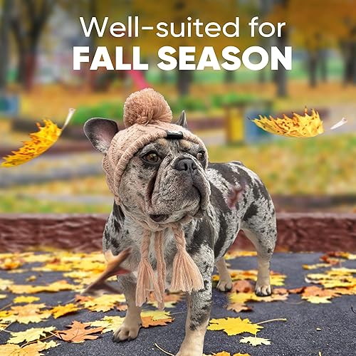 Miniatura 4 de Fabulous Fido CozyEars - Sombrero clásico de punto para perro, sombrero de invierno con agujeros para las orejas y fijación de barbilla ajustable