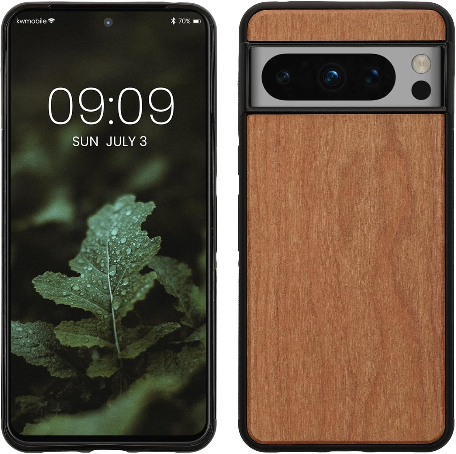 kwmobile Real Wood Case Compatible with Google Pixel 8 Pro Case – Hard Wooden Cover w/TPU Bumper – Brown kwmobile Real Wood Case Compatible with Google Pixel 8 Pro Case – Hard Wooden Cover w/TPU Bumper – Brown