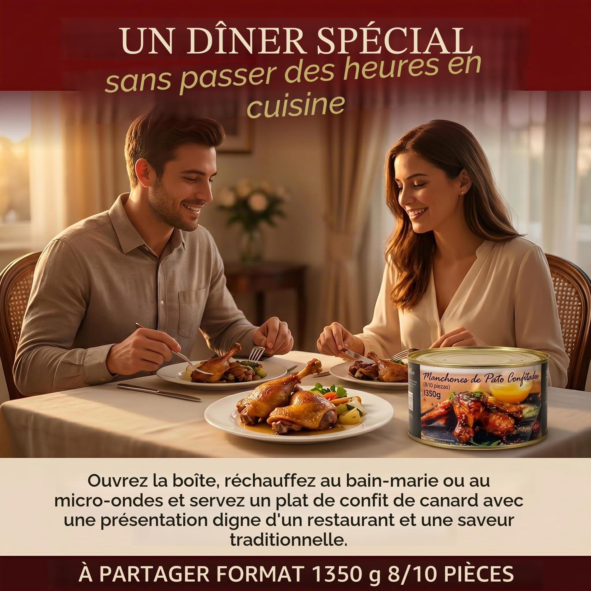 Confit De Canard 8/10 Manchons De Canard Confit Polgri 1350 grs.
