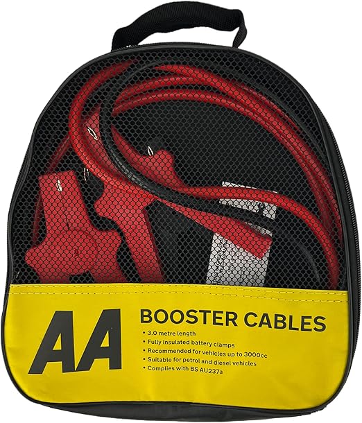 Cavi booster isolati AA, AA4550, per motori a benzina/diesel fino a 3000 cc, cavo da 3 m, custodia